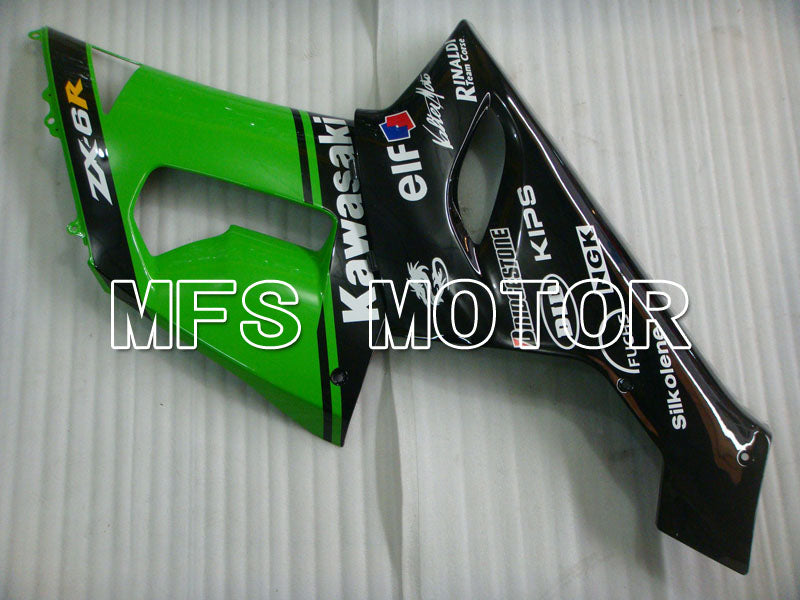 Kawasaki NINJA ZX6R 2005-2006 Injection ABS Fairing - Others - Black Green - MFS3783