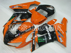 Kawasaki NINJA ZX6R 2005-2006 Injection ABS Fairing - Monster - Black Orange - MFS3792