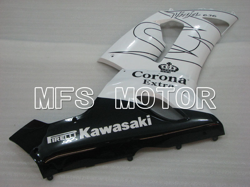 Kawasaki NINJA ZX6R 2005-2006 Injection ABS Fairing - Corona - Black White - MFS3802