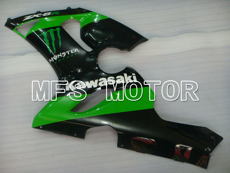 Kawasaki NINJA ZX6R 2005-2006 Injection ABS Fairing - Monster - Black Green - MFS3804