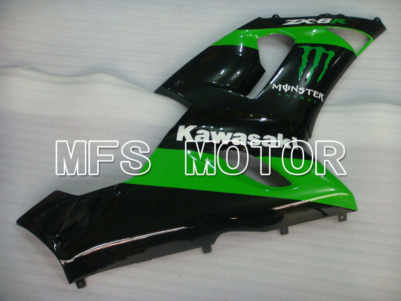 Kawasaki NINJA ZX6R 2005-2006 Injection ABS Fairing - Monster - Black Green - MFS3804
