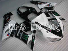 Kawasaki NINJA ZX6R 2005-2006 Injection ABS Fairing - Monster - Black White - MFS3811