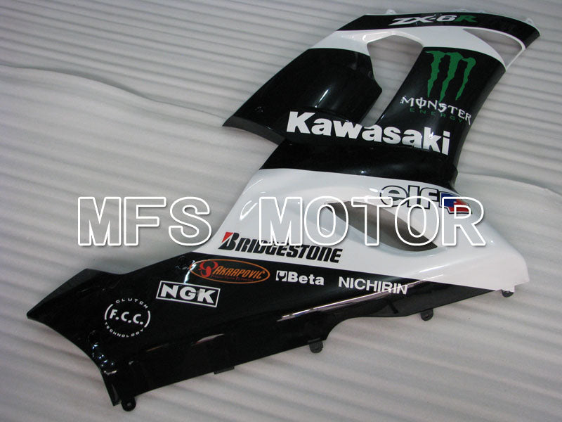 Kawasaki NINJA ZX6R 2005-2006 Injection ABS Fairing - Monster - Black White - MFS3811