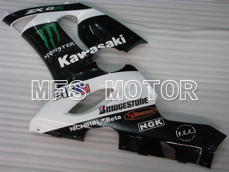 Kawasaki NINJA ZX6R 2005-2006 Injection ABS Fairing - Monster - Black White - MFS3811