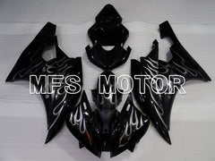 Yamaha YZF-R6 2006-2007 Injection ABS verkleidung - Flamme - Weiß Schwarz - MFS3820