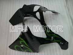 Carénage ABS Kawasaki NINJA ZX9R 2000-2001 - Flamme - Noir Vert - MFS3827