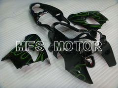 Carénage ABS Kawasaki NINJA ZX9R 2000-2001 - Flamme - Noir Vert - MFS3827