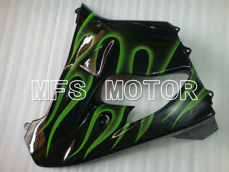 Carénage ABS Kawasaki NINJA ZX9R 2000-2001 - Flamme - Noir Vert - MFS3827