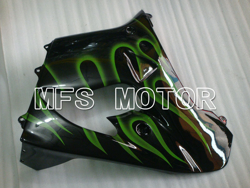 Carénage ABS Kawasaki NINJA ZX9R 2000-2001 - Flamme - Noir Vert - MFS3827