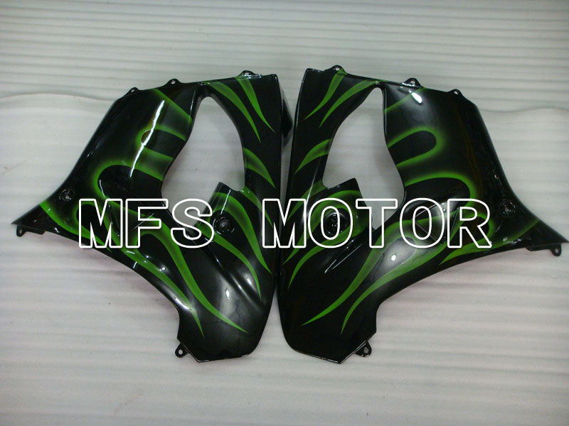 Carénage ABS Kawasaki NINJA ZX9R 2000-2001 - Flamme - Noir Vert - MFS3827