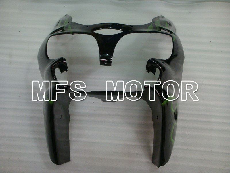 Carénage ABS Kawasaki NINJA ZX9R 2000-2001 - Flamme - Noir Vert - MFS3827