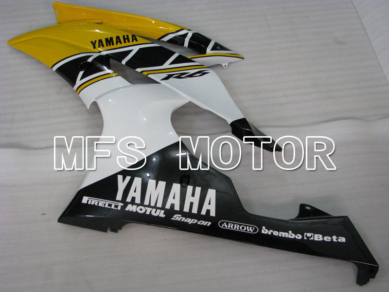 Yamaha YZF-R6 2008-2016 Injection ABS verkleidung - Factory Style - Weiß Gelb - MFS3833