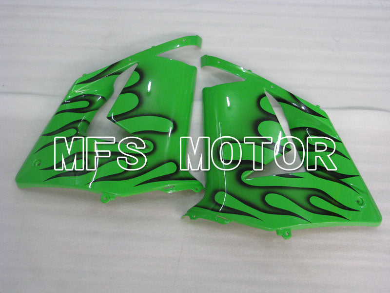 Kawasaki NINJA ZX10R 2004-2005 Injection ABS Fairing - Flame - Black Green - MFS3954