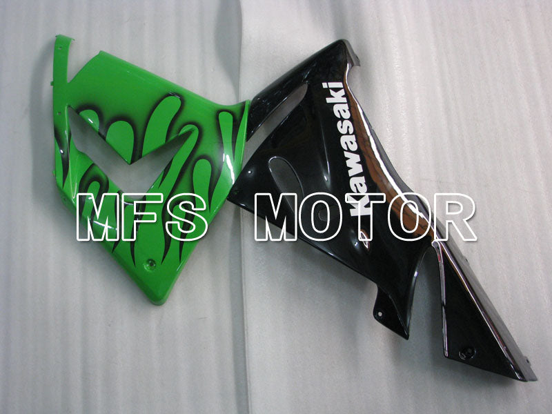 Kawasaki NINJA ZX10R 2004-2005 Injection ABS Fairing - Flame - Black Green - MFS3954