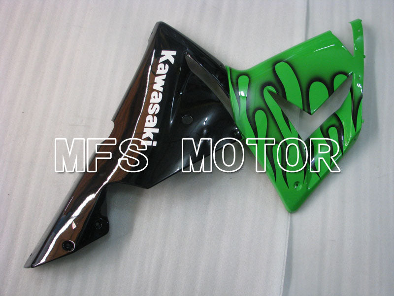 Kawasaki NINJA ZX10R 2004-2005 Injection ABS Fairing - Flame - Black Green - MFS3954