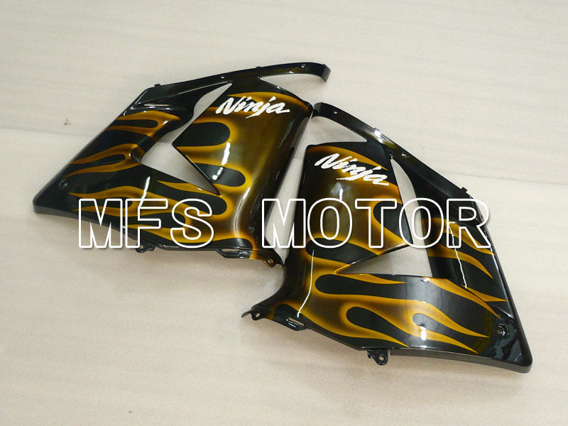 Kawasaki NINJA ZX10R 2004-2005 Injection ABS Fairing - Flame - Black Gold - MFS3957