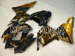 Kawasaki NINJA ZX10R 2004-2005 Injection ABS Fairing - Flame - Black Gold - MFS3957