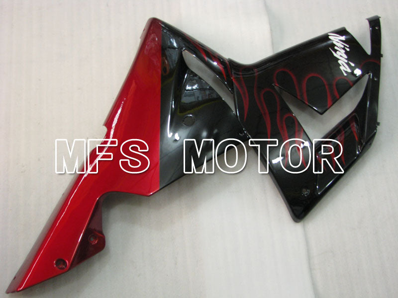 Kawasaki NINJA ZX10R 2004-2005 Injection ABS Fairing - Flame - Black Red - MFS3961