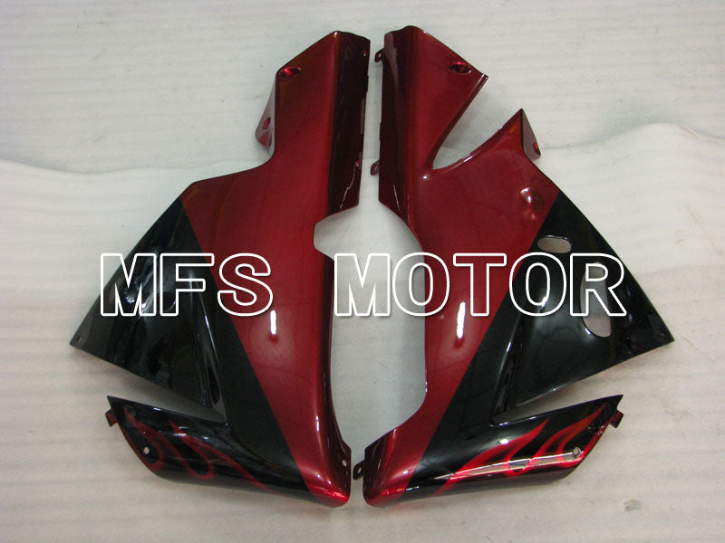 Kawasaki NINJA ZX10R 2004-2005 Injection ABS Fairing - Flame - Black Red - MFS3961