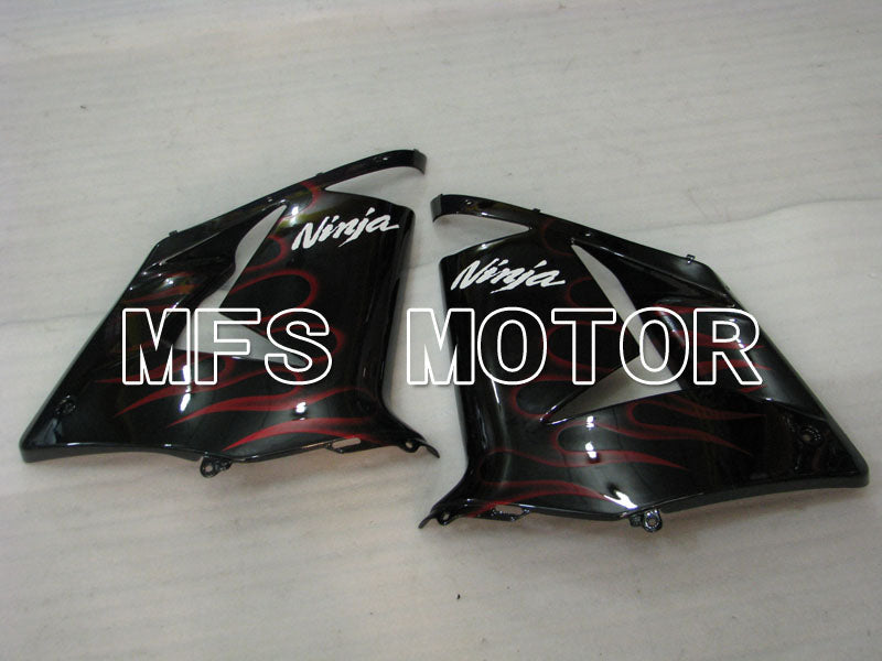 Kawasaki NINJA ZX10R 2004-2005 Injection ABS Fairing - Flame - Black Red - MFS3961