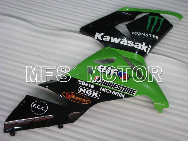 Kawasaki NINJA ZX10R 2004-2005 Injection ABS Fairing - Monster - Black Green - MFS3967