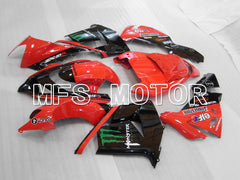 Kawasaki NINJA ZX10R 2004-2005 Injection ABS Fairing - Monster - Black Red - MFS3978