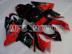 Kawasaki NINJA ZX10R 2004-2005 Injection ABS Fairing - Monster - Black Red - MFS3982