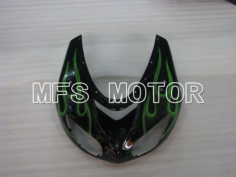 Kawasaki NINJA ZX10R 2006-2007 Injection ABS Fairing - Flame - Black Green - MFS4002