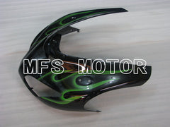 Kawasaki NINJA ZX10R 2006-2007 Injection ABS Fairing - Flame - Black Green - MFS4002