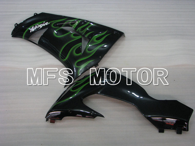 Kawasaki NINJA ZX10R 2006-2007 Injection ABS Fairing - Flame - Black Green - MFS4002