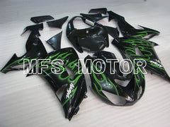 Kawasaki NINJA ZX10R 2006-2007 Injection ABS Fairing - Flame - Black Green - MFS4002