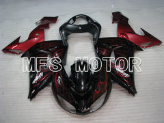 Kawasaki NINJA ZX10R 2006-2007 Injection ABS Fairing - Flame - Black Red - MFS4005