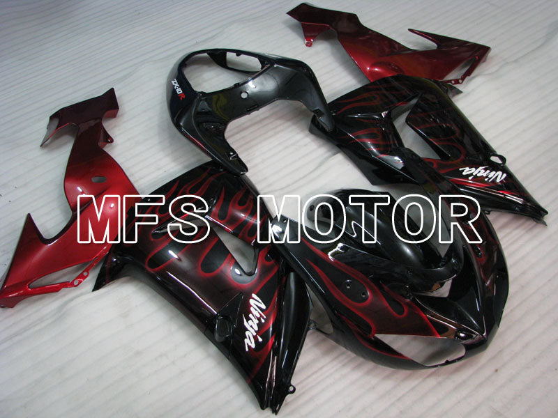 Kawasaki NINJA ZX10R 2006-2007 Injection ABS Fairing - Flame - Black Red - MFS4005