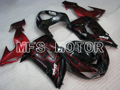 Kawasaki NINJA ZX10R 2006-2007 Injection ABS Fairing - Flame - Black Red - MFS4005