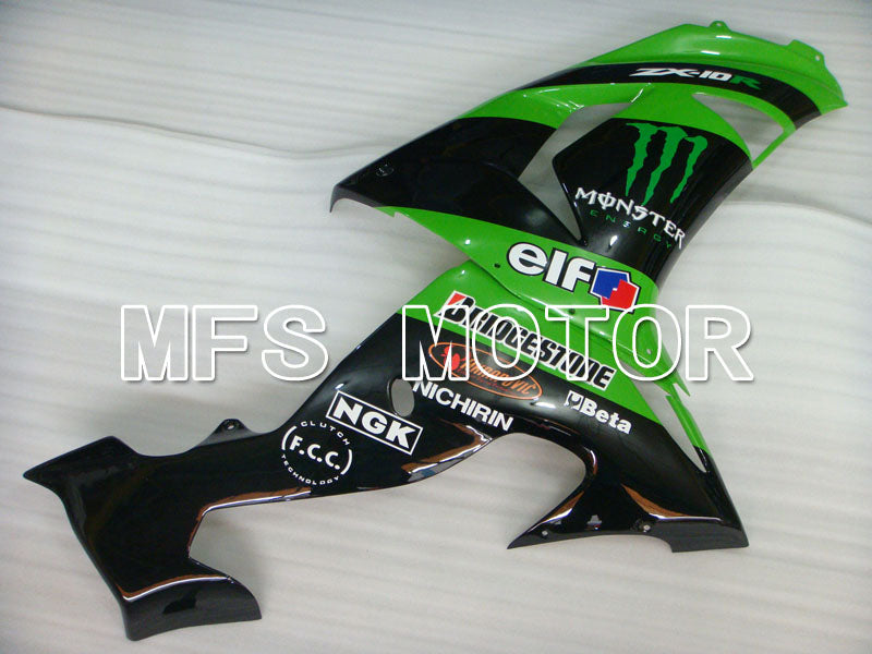 Kawasaki NINJA ZX10R 2006-2007 Injection ABS Fairing - Monster - Black Green - MFS4008