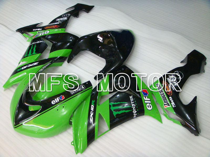 Kawasaki NINJA ZX10R 2006-2007 Injection ABS Fairing - Monster - Black Green - MFS4008