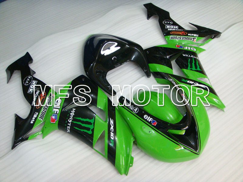 Kawasaki NINJA ZX10R 2006-2007 Injection ABS Fairing - Monster - Black Green - MFS4008