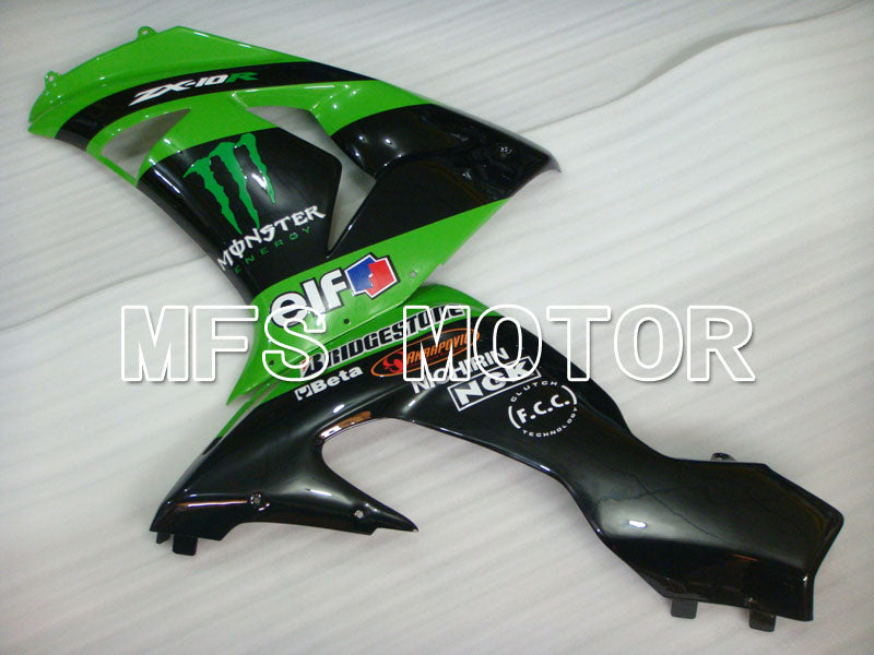 Kawasaki NINJA ZX10R 2006-2007 Injection ABS Fairing - Monster - Black Green - MFS4008
