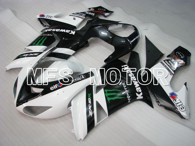 Kawasaki NINJA ZX10R 2006-2007 Injection ABS Fairing - Monster - Black White - MFS4009