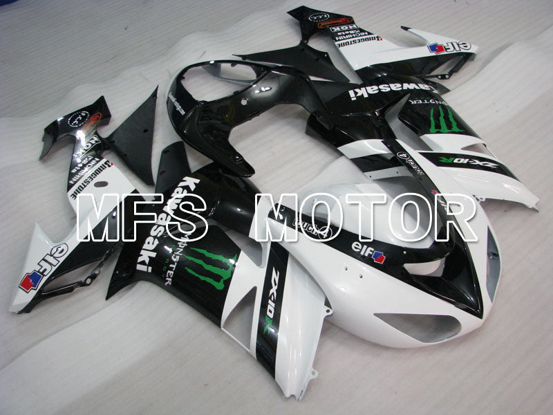 Kawasaki NINJA ZX10R 2006-2007 Injection ABS Fairing - Monster - Black White - MFS4009