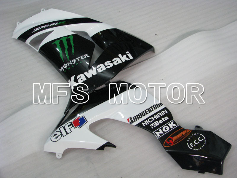Kawasaki NINJA ZX10R 2006-2007 Injection ABS Fairing - Monster - Black White - MFS4009