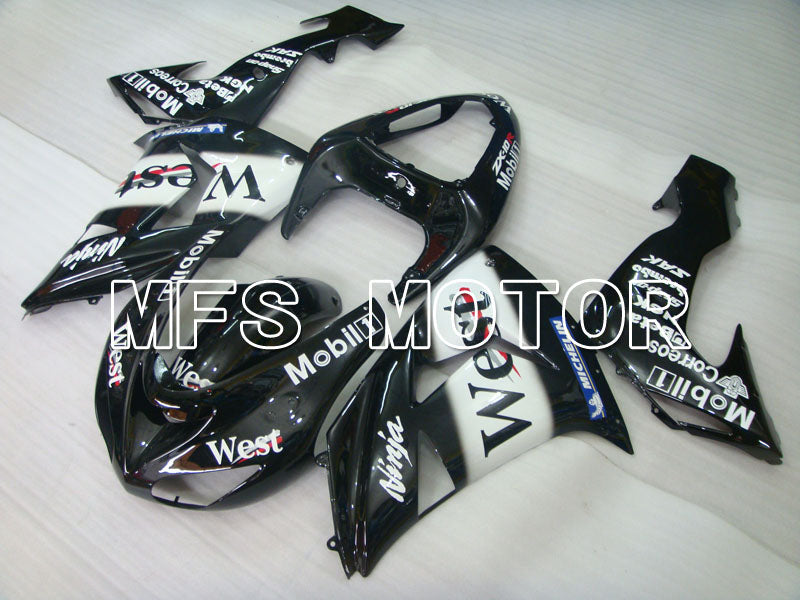 Kawasaki NINJA ZX10R 2006-2007 Injection ABS Fairing - West - Black White - MFS4012