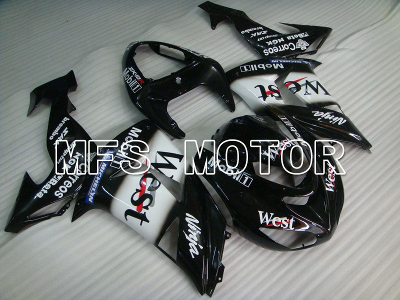 Kawasaki NINJA ZX10R 2006-2007 Injection ABS Fairing - West - Black White - MFS4015