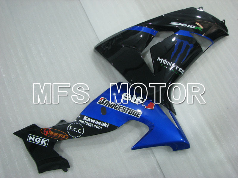 Kawasaki NINJA ZX10R 2006-2007 Injection ABS Fairing - Monster - Black Blue - MFS4031