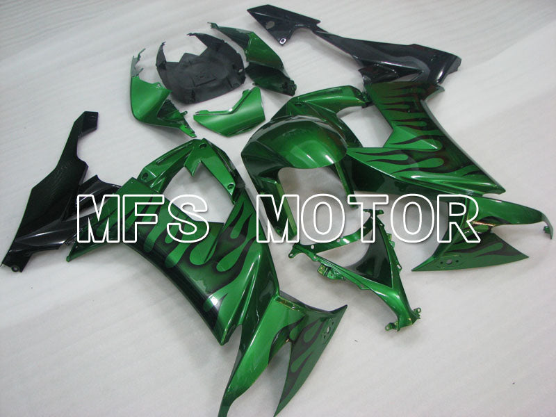 Kawasaki NINJA ZX10R 2008-2010 Injection ABS verkleidung - Flamme - Schwarz Grün - MFS4052