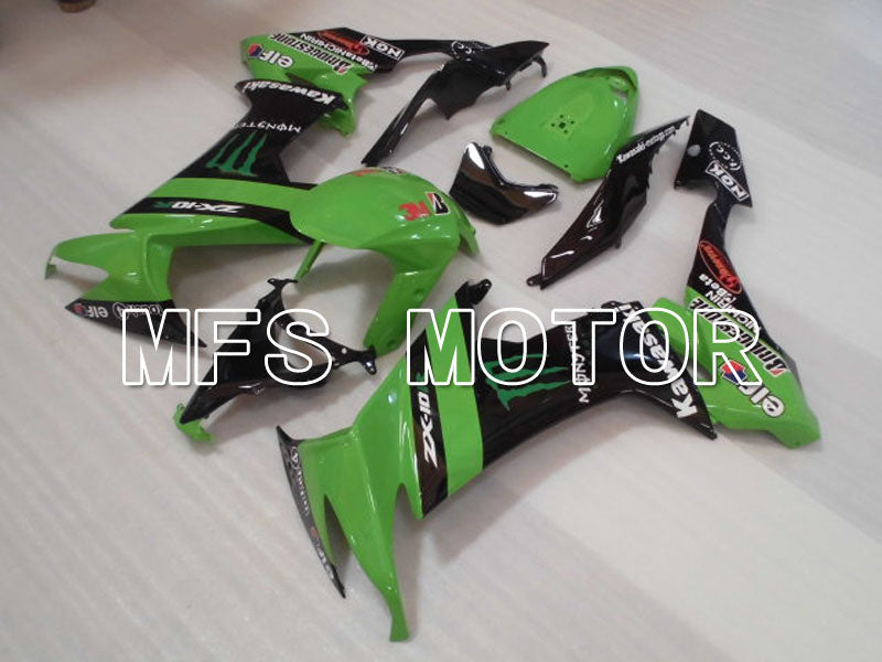 Carénage ABS injecté Kawasaki NINJA ZX10R 2008-2010 - Monster - Noir Vert - MFS4070