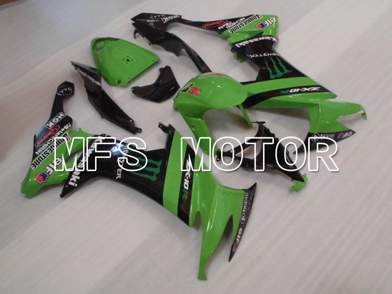 Carénage ABS injecté Kawasaki NINJA ZX10R 2008-2010 - Monster - Noir Vert - MFS4070