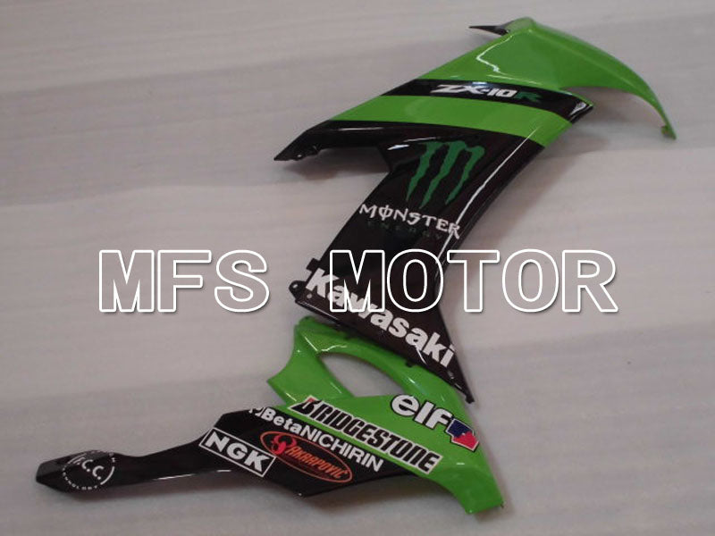Carénage ABS injecté Kawasaki NINJA ZX10R 2008-2010 - Monster - Noir Vert - MFS4070