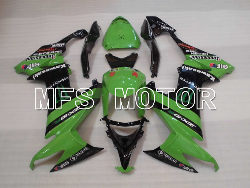 Carénage ABS injecté Kawasaki NINJA ZX10R 2008-2010 - Monster - Noir Vert - MFS4070