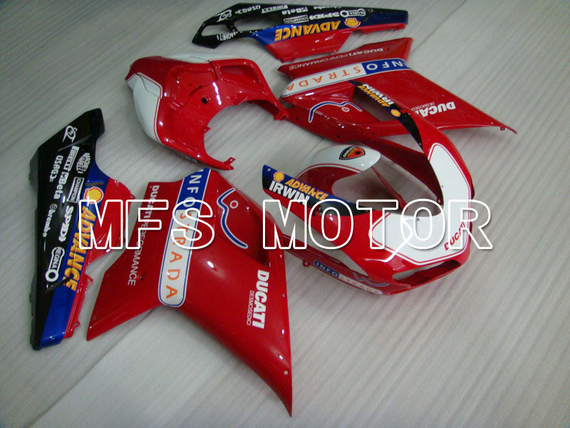 Ducati 848 / 1098 / 1198 2007-2011 Injection ABS Fairing - INFO STRADA - Red White - MFS4123